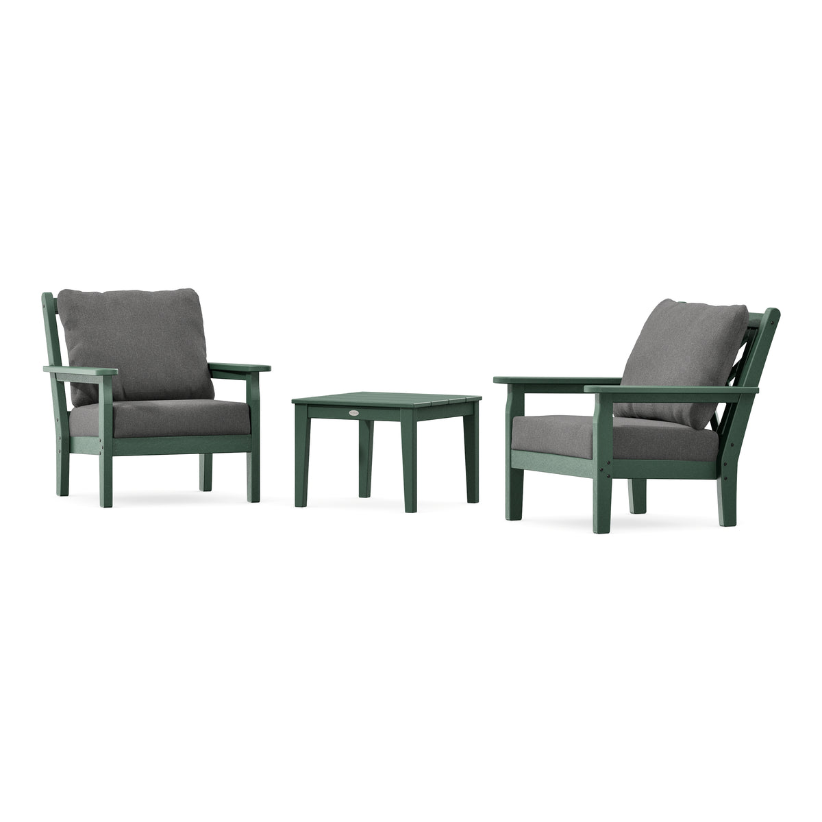 POLYWOOD Chippendale 3-Piece Deep Seating Set in Green