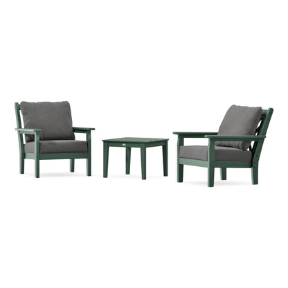 POLYWOOD Chippendale 3-Piece Deep Seating Set in Green