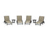 POLYWOOD 6-Piece Coastal Woven Chaise Lounge Set in Black / Dune Grass