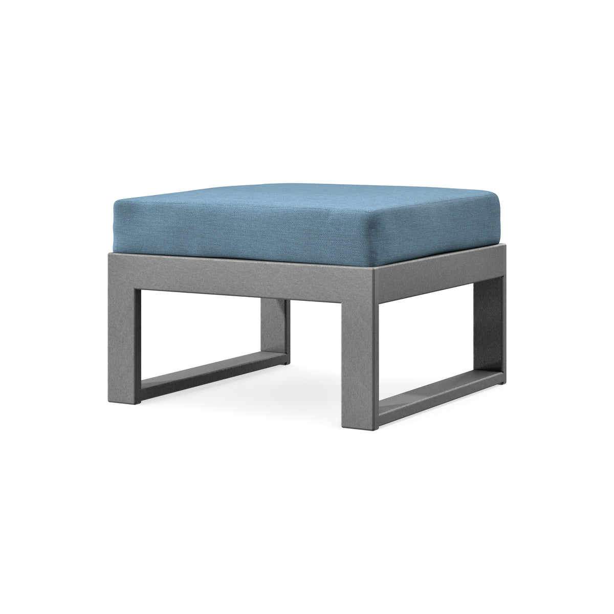 POLYWOOD Modular Ottoman - Modern in Slate Grey / Sky Blue