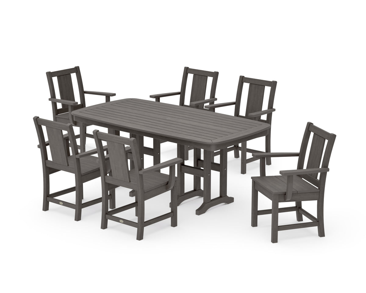 POLYWOOD Prairie Arm Chair 7-Piece Dining Set in Driftwood