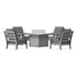POLYWOOD Savannah 5-Piece Deep Seating Set with Fire Pit Table in Slate Grey