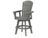 POLYWOOD Nautical Curveback Adirondack Swivel Bar Chair in Slate Grey
