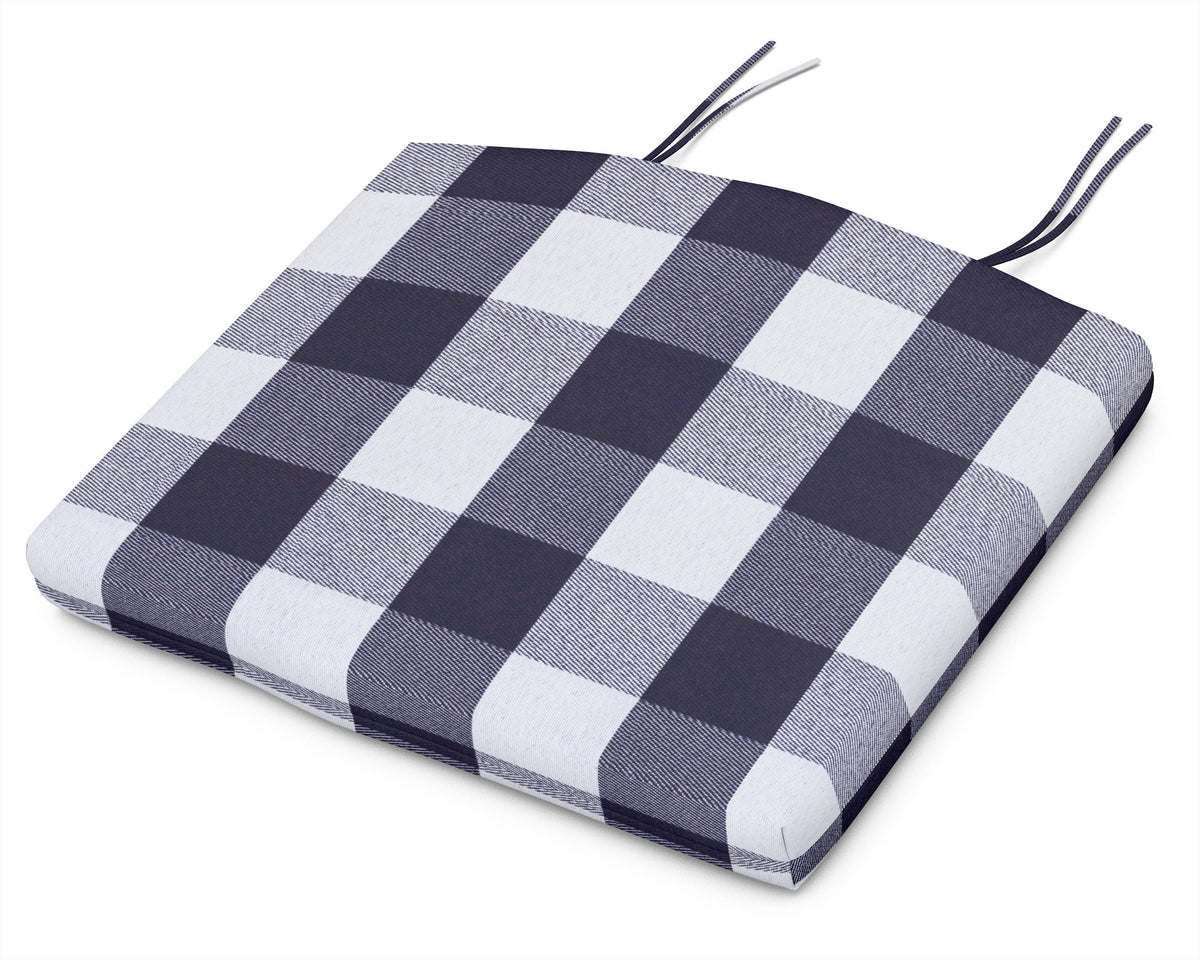 POLYWOOD Standard Seat Cushion 17"D x 20.5"W x 2.5"H in Buffalo Plaid Navy