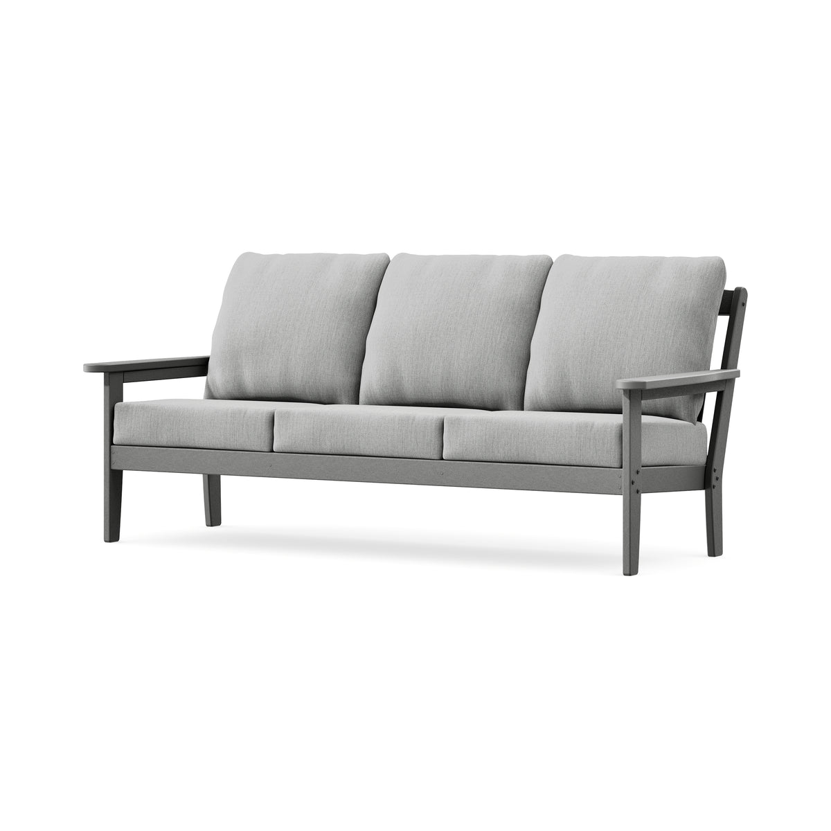 POLYWOOD Cottage Deep Seating Sofa in Slate Grey / Granite