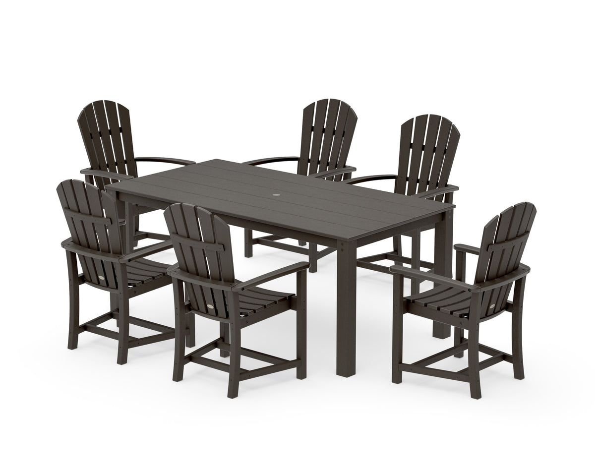 POLYWOOD Palm Coast 7-Piece Parsons Dining Set in Vintage Coffee