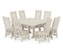 POLYWOOD Acadia Side Chair 9-Piece Square Farmhouse Dining Set with Trestle Legs in Sand
