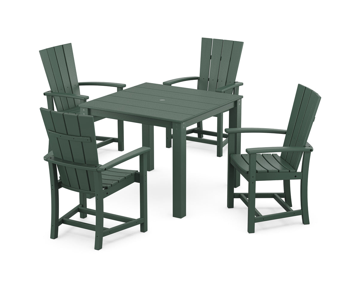 POLYWOOD Quattro 5-Piece Parsons Dining Set in Green