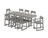 POLYWOOD EDGE 9-Piece Counter Set with Trestle Legs in Slate Grey