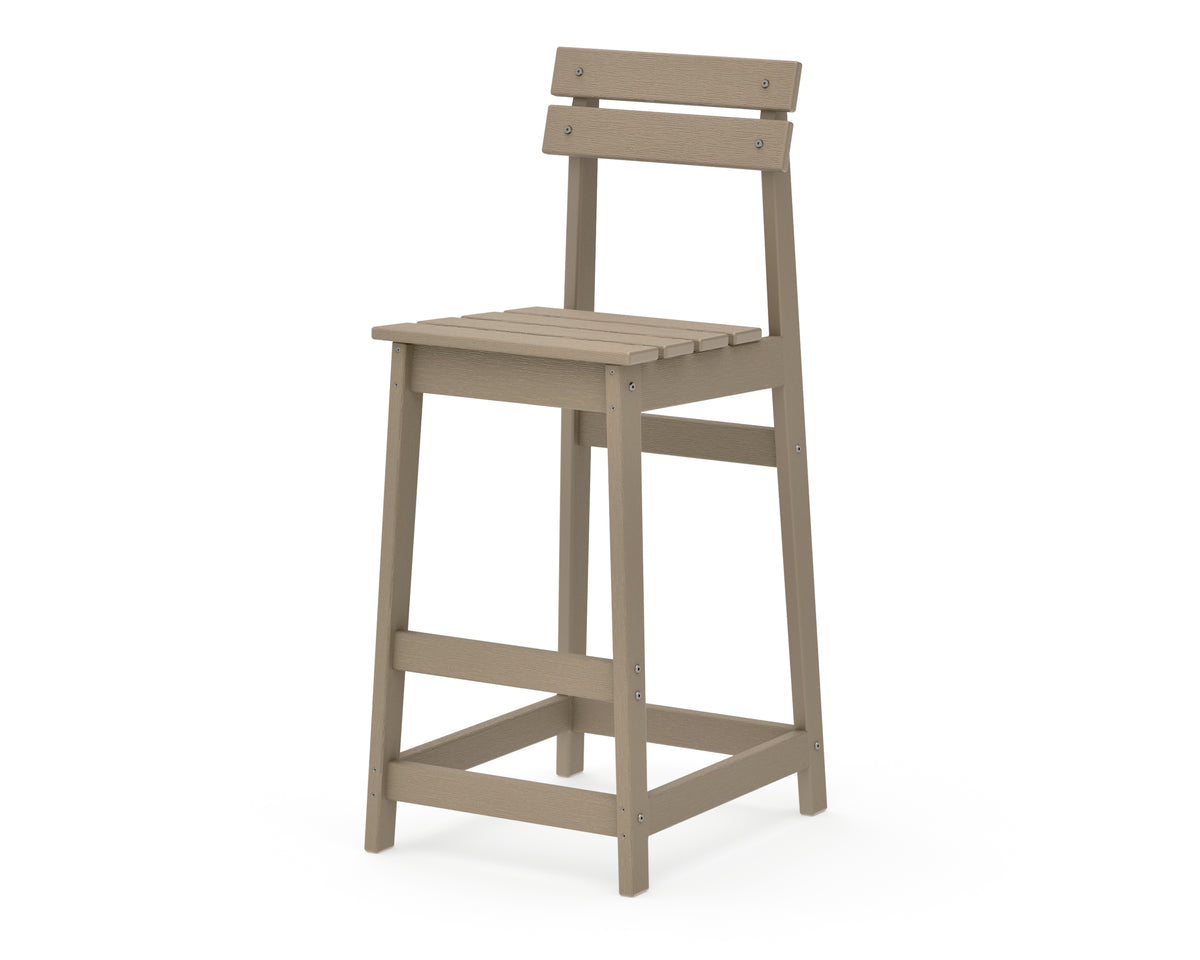 POLYWOOD Modern Studio Plaza Bar Chair in Vintage Sahara