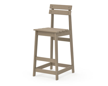 POLYWOOD Modern Studio Plaza Bar Chair in Vintage Sahara