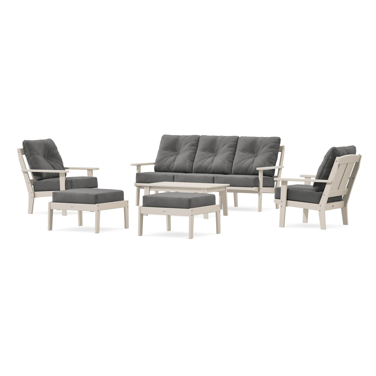 POLYWOOD Mission 6-Piece Lounge Sofa Set in Sand