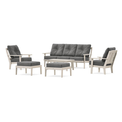 POLYWOOD Mission 6-Piece Lounge Sofa Set in Sand