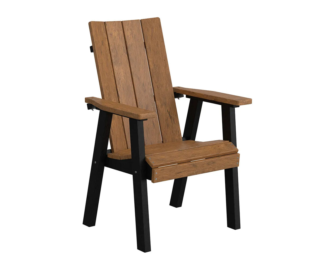 Berlin Gardens SOL Dining Chair, cedar seat and back with a black frame