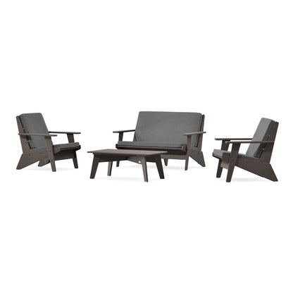 POLYWOOD Riviera Modern Lounge 4-Piece Set in Vintage Coffee