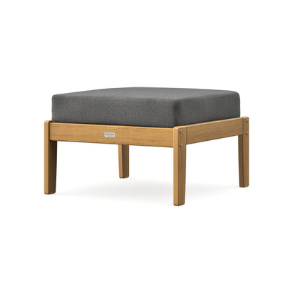 POLYWOOD Cottage Deep Seating Ottoman in Natural / Ash Charcoal