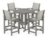 POLYWOOD Coastal 5-Piece Bar Set in Slate Grey / Birch