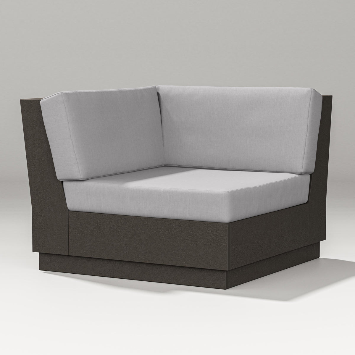 POLYWOOD Elevate Modular Corner Chair in Vintage Coffee / Granite