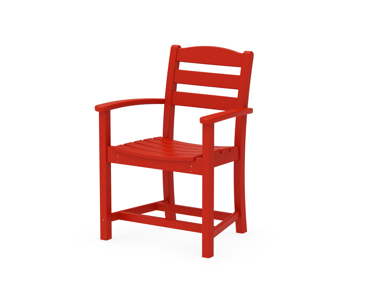 POLYWOOD La Casa Café Dining Arm Chair in Sunset Red
