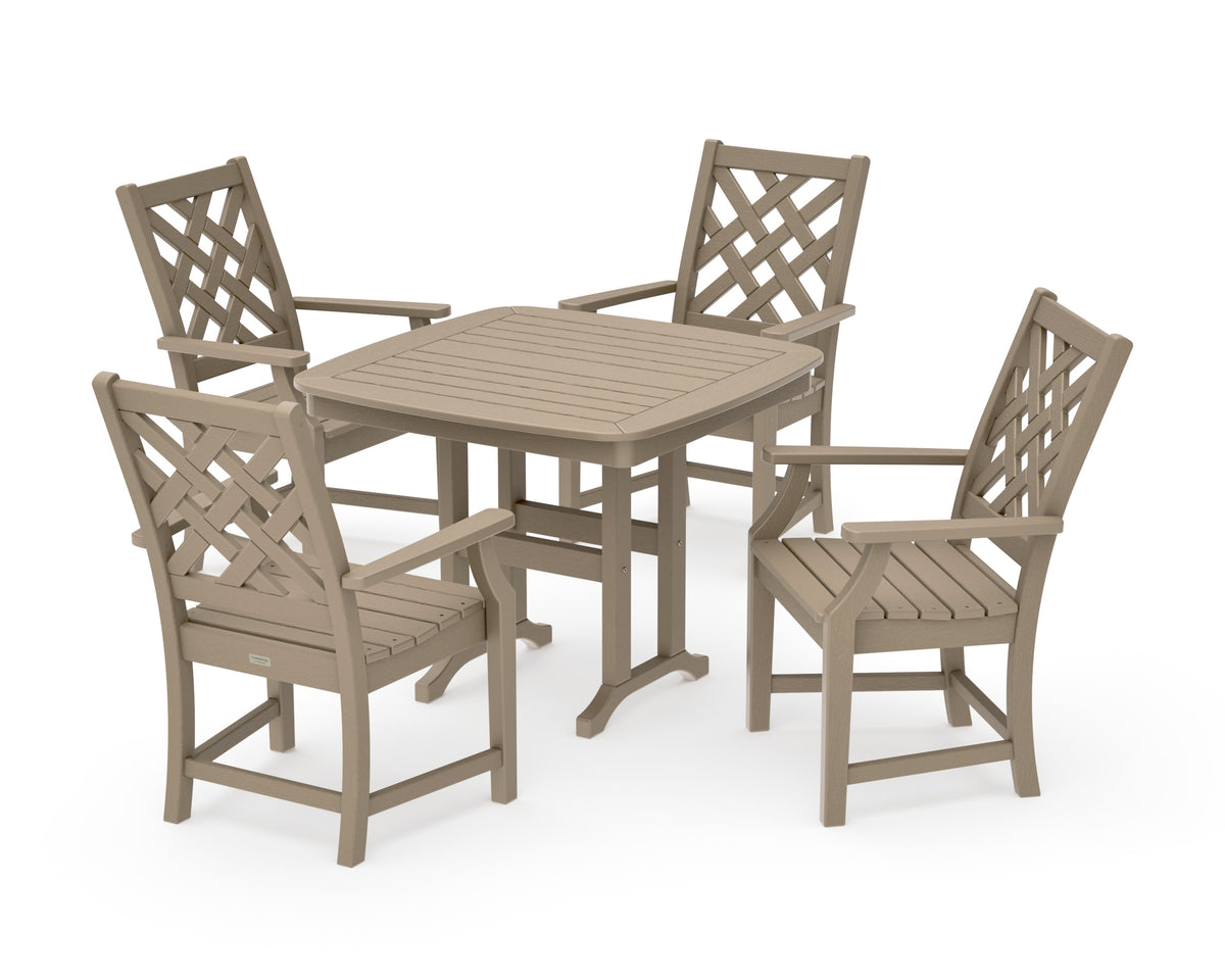 POLYWOOD Wovendale 5-Piece Dining Set in Vintage Sahara