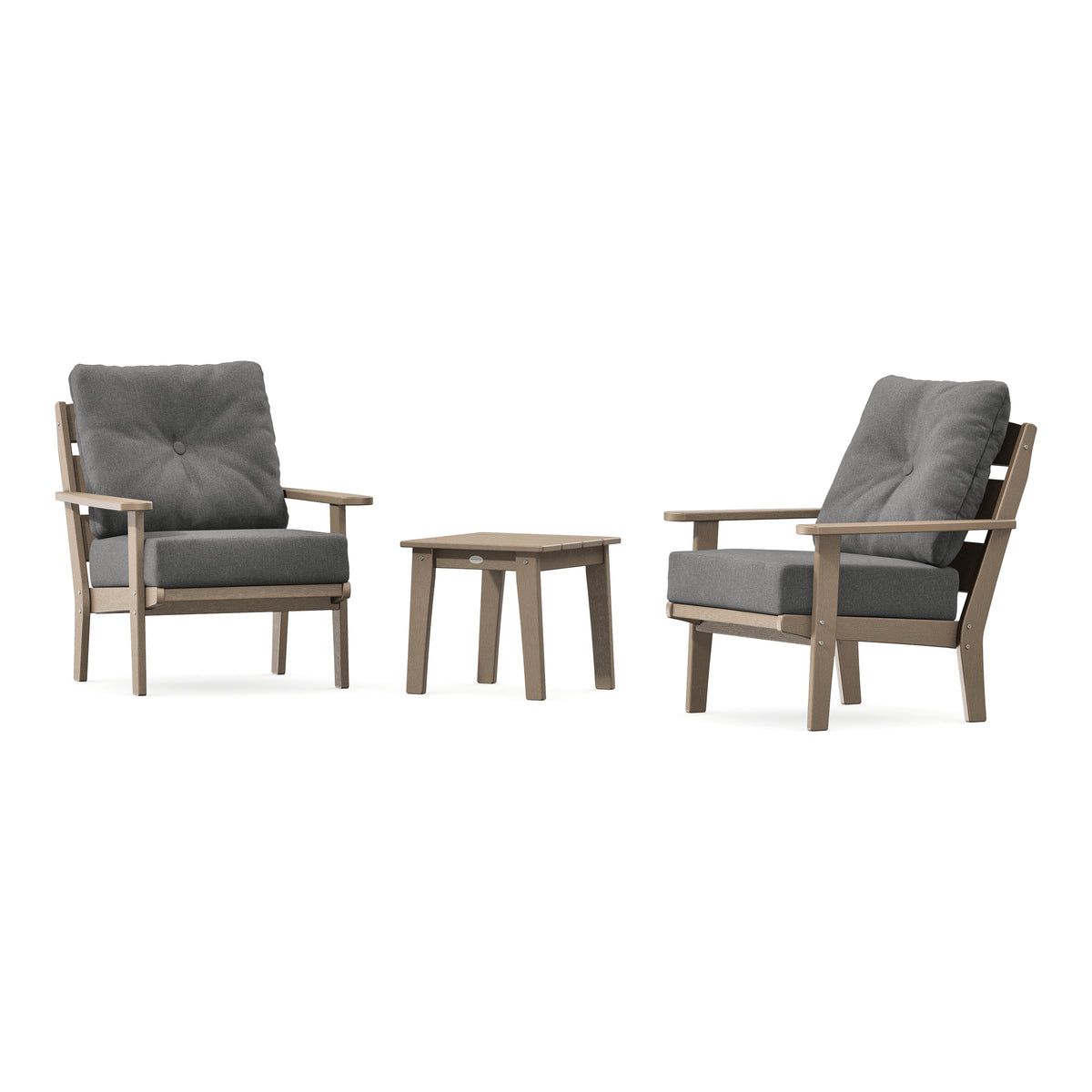 POLYWOOD Lakeside 3-Piece Deep Seating Chair Set in Vintage Sahara