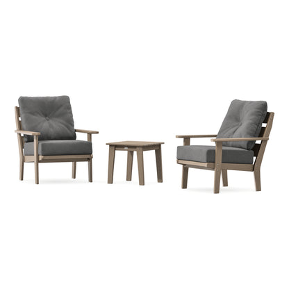 POLYWOOD Lakeside 3-Piece Deep Seating Chair Set in Vintage Sahara