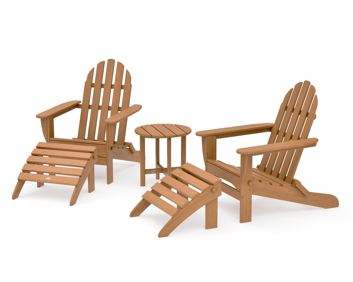 POLYWOOD Classic Adirondack 5-Piece Casual Set in Natural