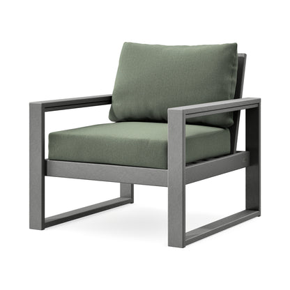 POLYWOOD EDGE Club Chair in Slate Grey / Cast Sage