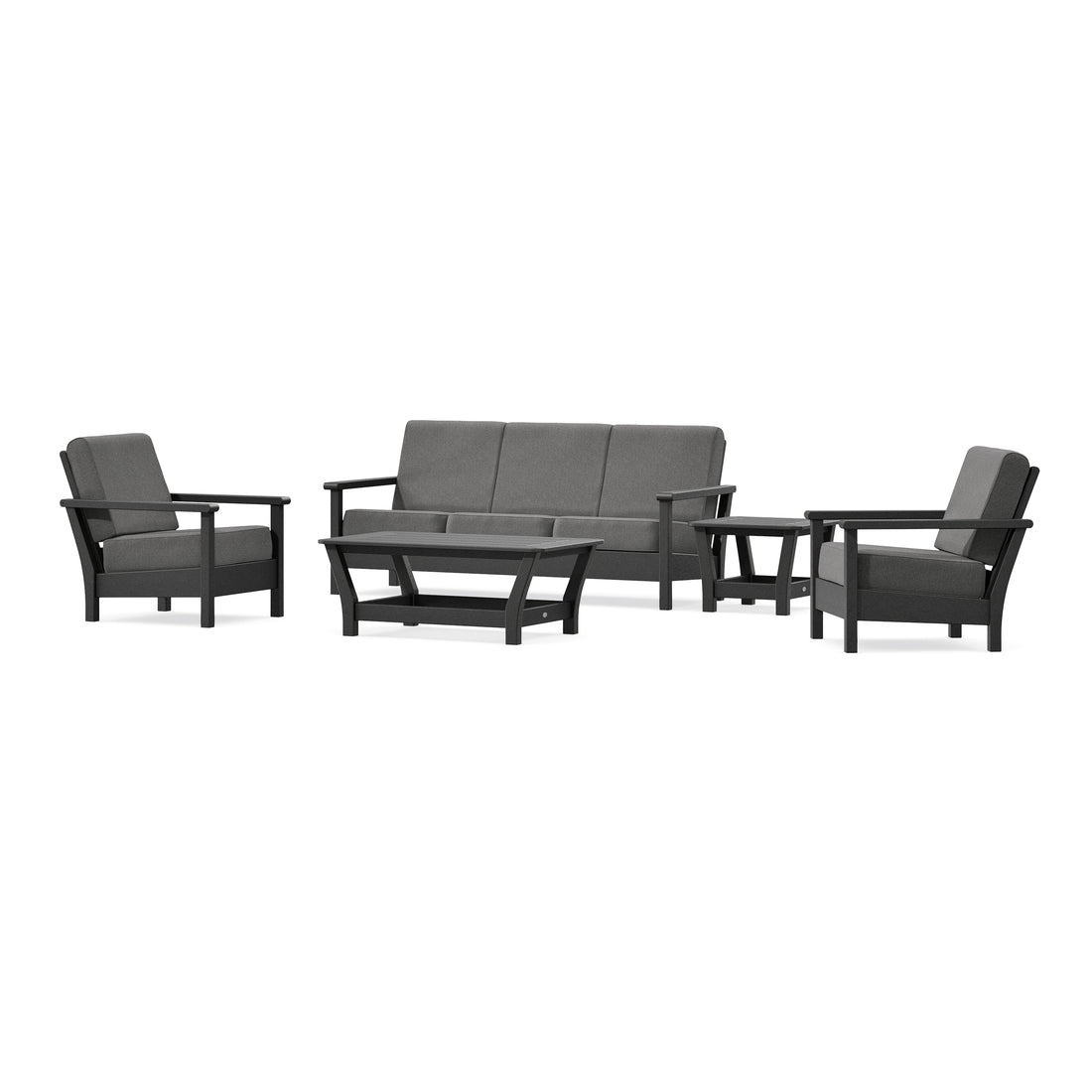 POLYWOOD Harbour 5-Piece Deep Seating Set in Black