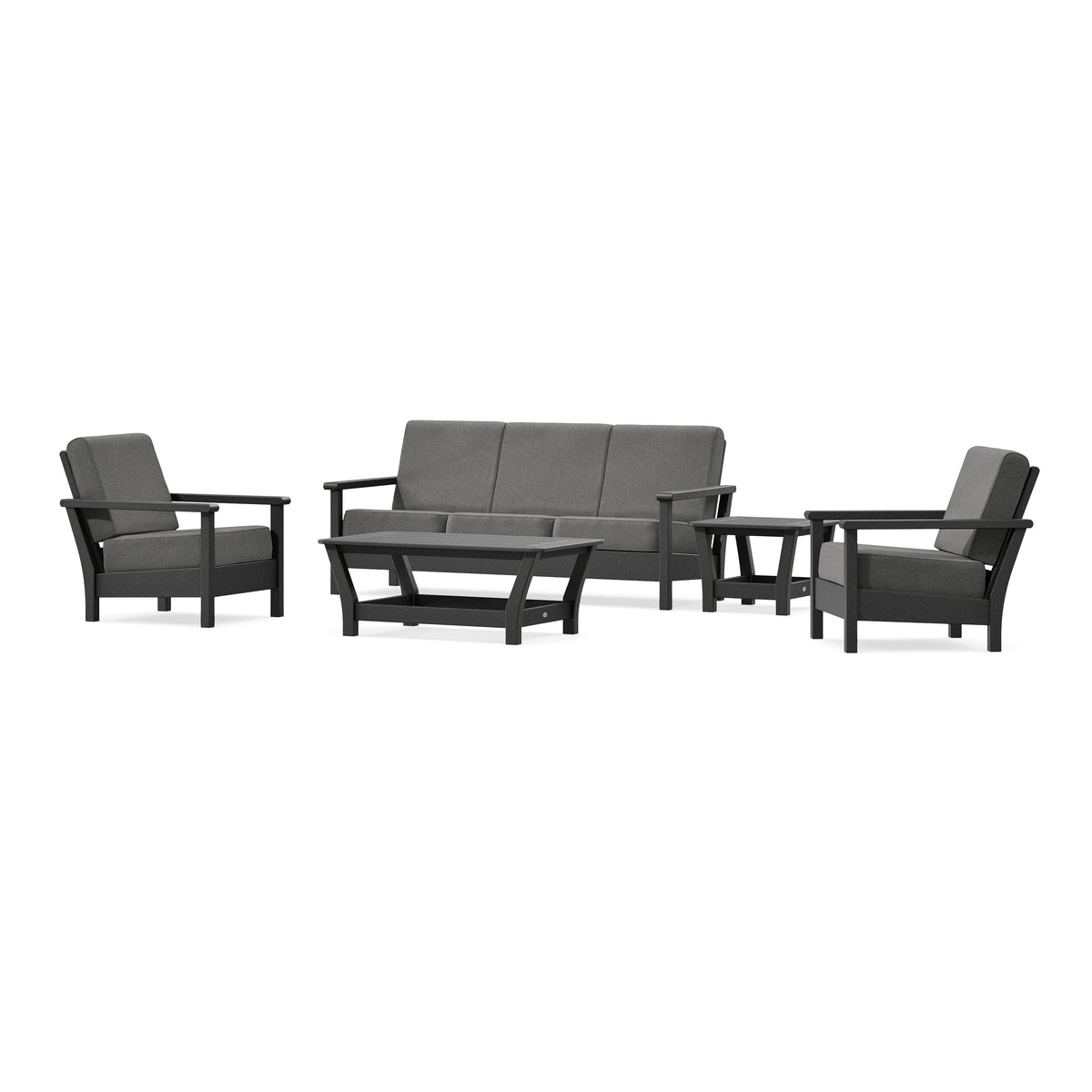POLYWOOD Harbour 5-Piece Deep Seating Set in Black
