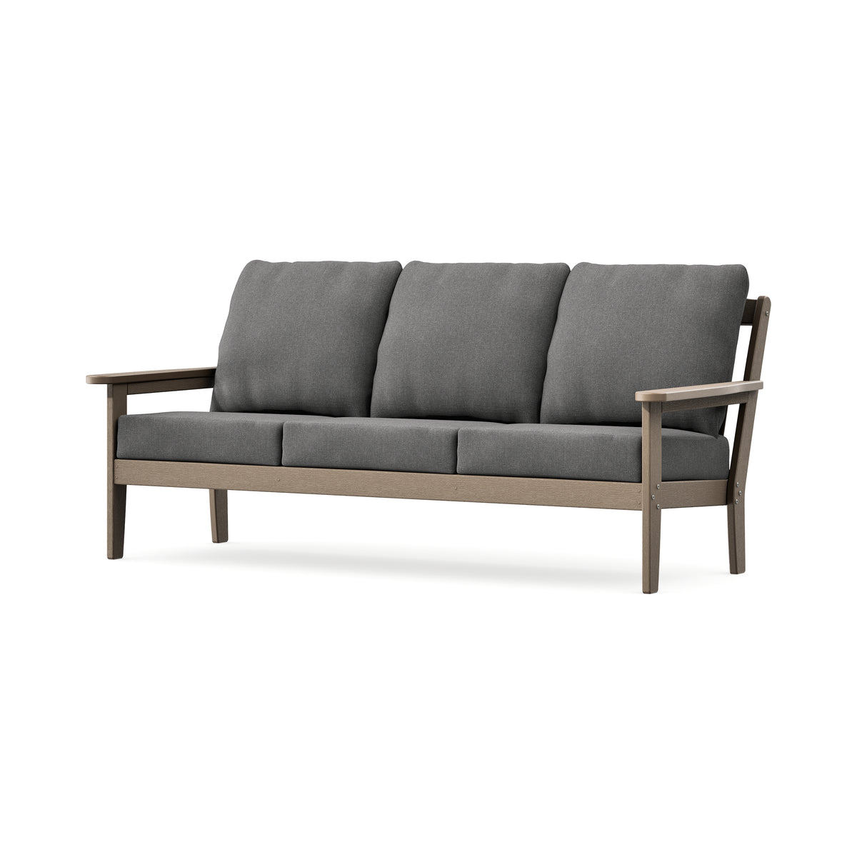 POLYWOOD Cottage Deep Seating Sofa in Vintage Sahara / Ash Charcoal