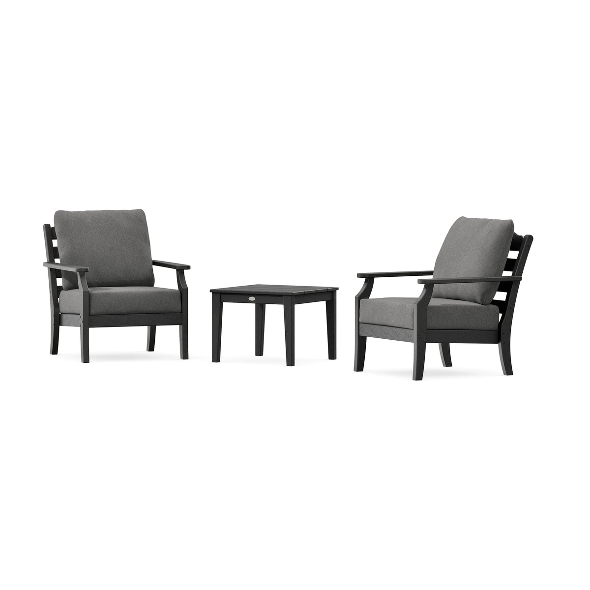 POLYWOOD Savannah 3-Piece Deep Seating Set in Black