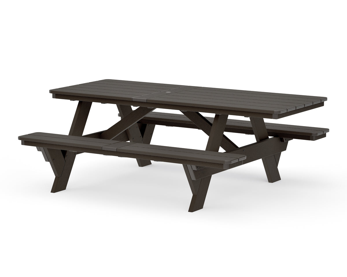 POLYWOOD Rockford 85” ADA Picnic Table in Vintage Coffee