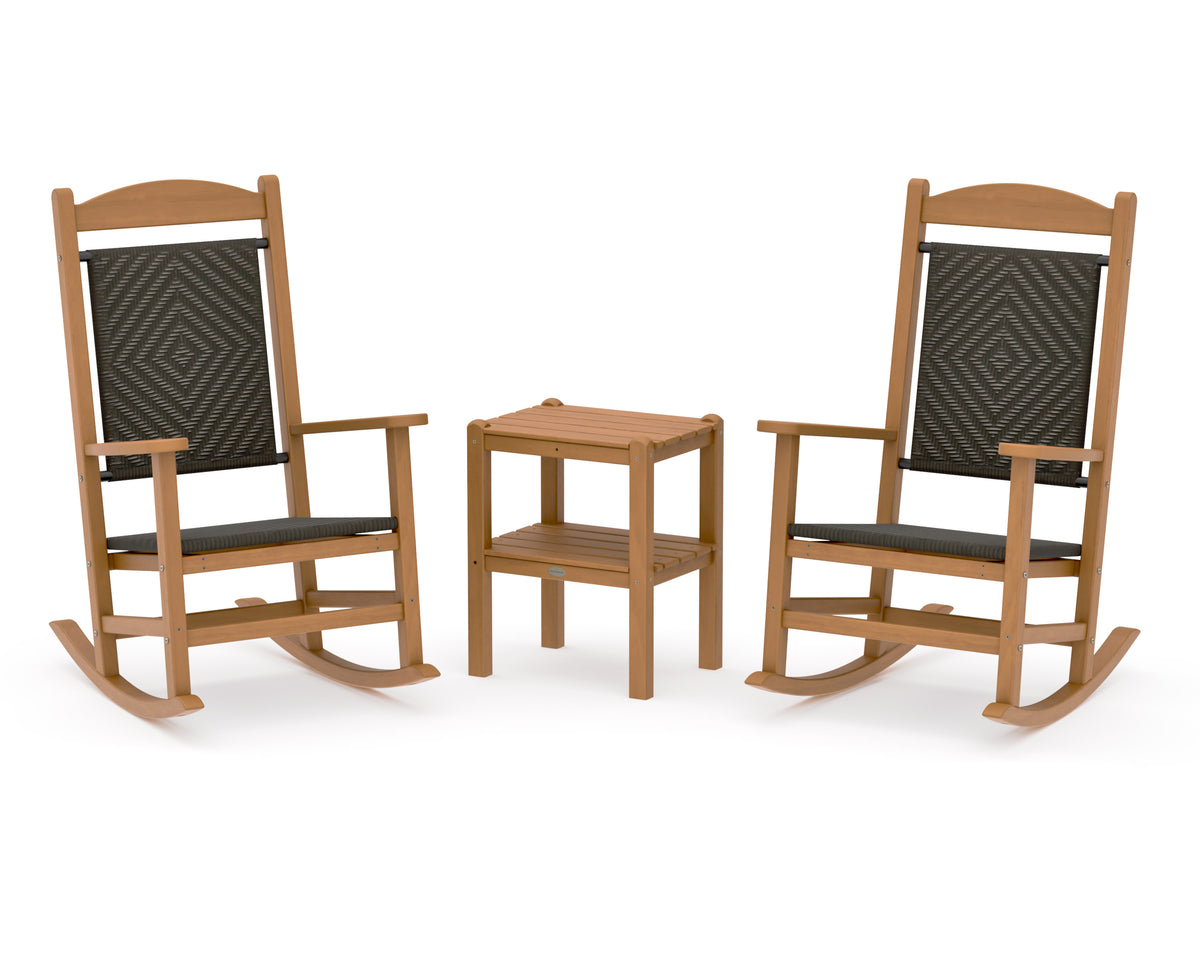 POLYWOOD Presidential Woven Rocker 3-Piece Set in Natural / Cahaba