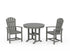 POLYWOOD Palm Coast 3-Piece Round Farmhouse Dining Set in Slate Grey