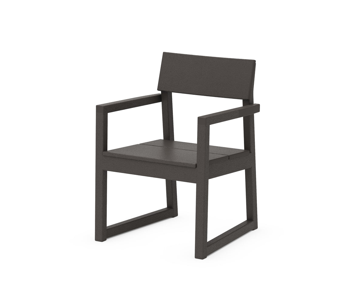 POLYWOOD EDGE Dining Arm Chair in Vintage Coffee