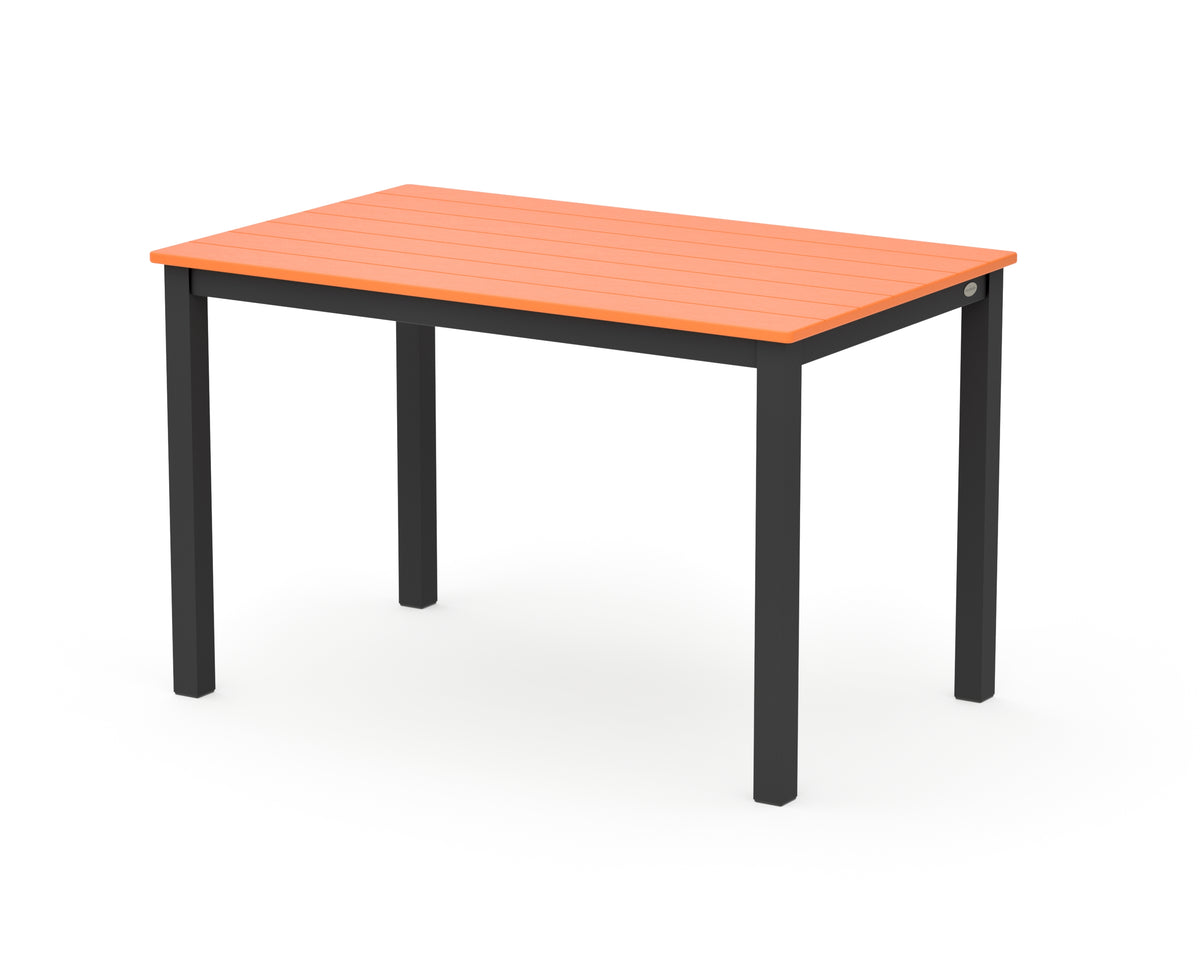 POLYWOOD Main Street 30 x 48 Dining Table in Black / Tangerine