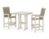 POLYWOOD Coastal Woven High-Back 3-Piece Bar Set in Sand / Dune Grass