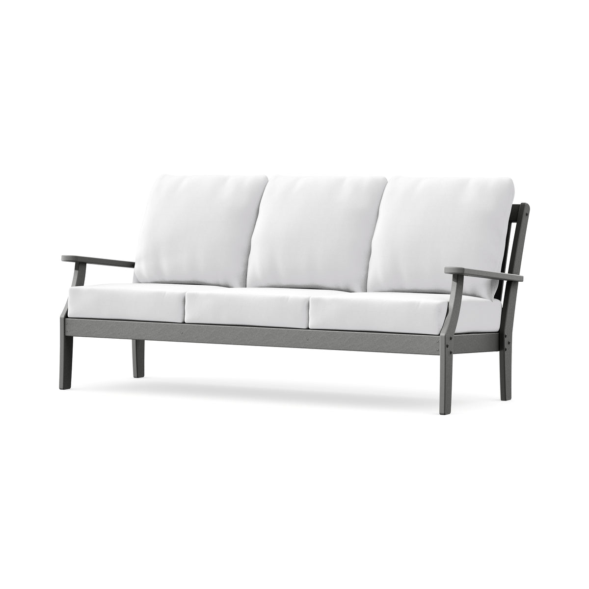 POLYWOOD Braxton Deep Seating Sofa in Slate Grey / Natural