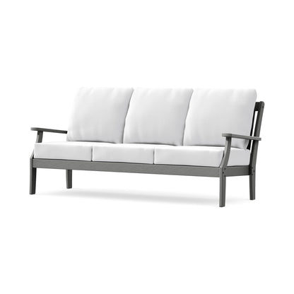 POLYWOOD Braxton Deep Seating Sofa in Slate Grey / Natural