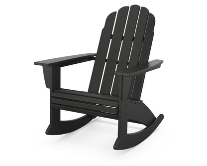 POLYWOOD Vineyard Curveback Adirondack Rocking Chair in Black