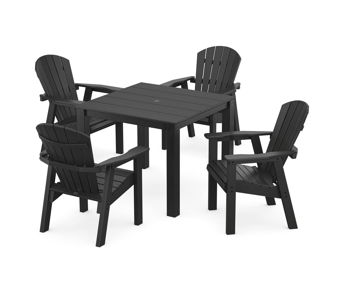 POLYWOOD Seashell Coast 5-Piece Parsons Dining Set in Black