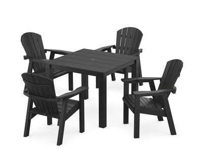POLYWOOD Seashell Coast 5-Piece Parsons Dining Set in Black