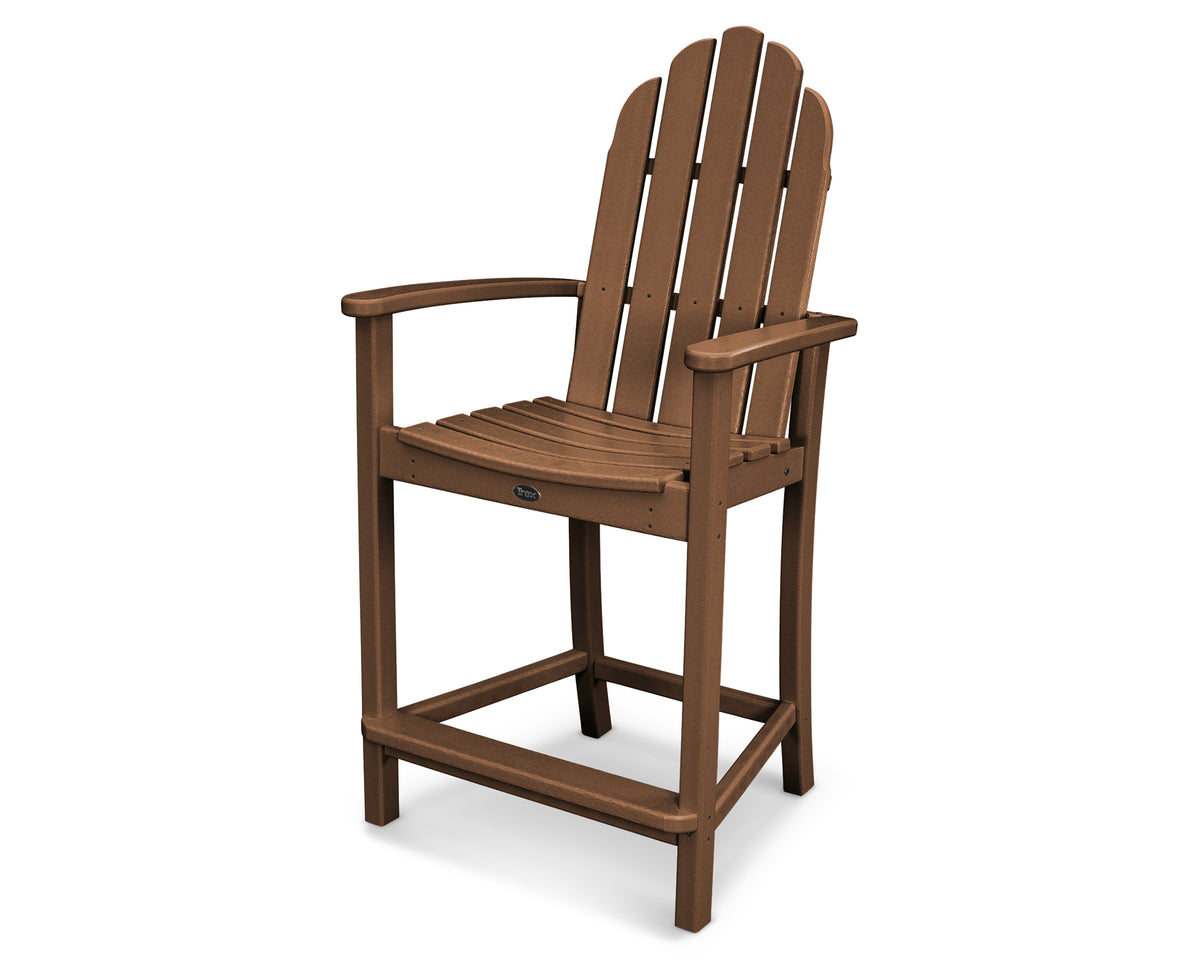 POLYWOOD Classic Adirondack Counter Chair in Teak