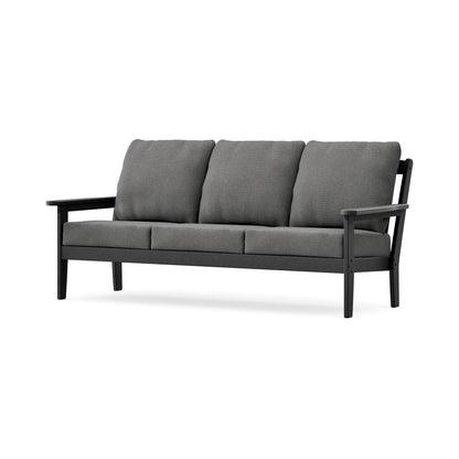 POLYWOOD Cottage Deep Seating Sofa in Black / Ash Charcoal