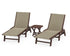 POLYWOOD 3-Piece Coastal Woven Chaise Lounge Set in Mahogany / Dune Grass