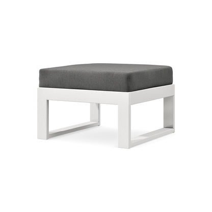POLYWOOD Modular Ottoman - Modern in White / Ash Charcoal