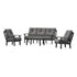 POLYWOOD Mission 4-Piece Deep Seating Set with Sofa in Black