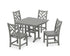 POLYWOOD Chippendale Side Chair 5-Piece Farmhouse Dining Set in Slate Grey