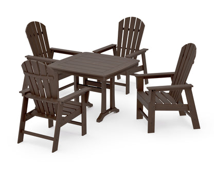 POLYWOOD South Beach 5-Piece Dining Set with Trestle Legs - 37" Table in Kona
